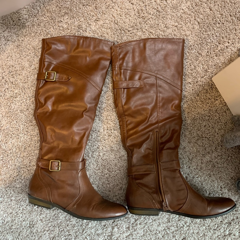 Brown, tall boots